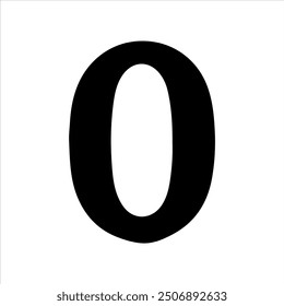 Zero silhouette vector illustration on white background
