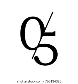 zero slash five fraction symbol