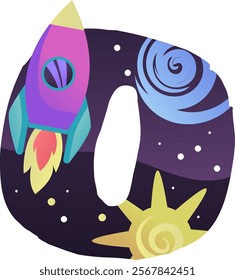 Zero Space Number Vector Illustration