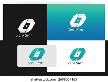 Modelo de logotipo de letra zero estrela