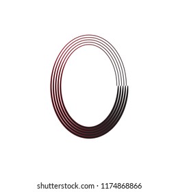 Zero Symbol Original Vector Design For Company Logo. Gradient Null Stylish Concept