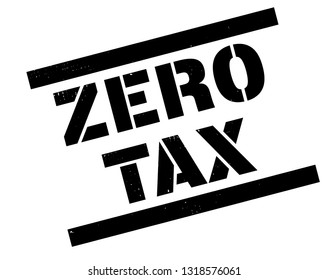 zero tax stamp on white background. Sign, label, sticker.