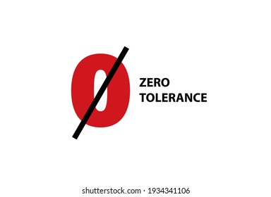 Zero tolerance clipart. Red symbol discrimination crossed out with black line violence and harassment lack of tolerance and social laws vector.