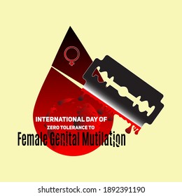Zero Tolerance for Female Genital Mutilation. Stop female genital mutilation. Zero tolerance for FGM. Stop female circumcision, female cutting