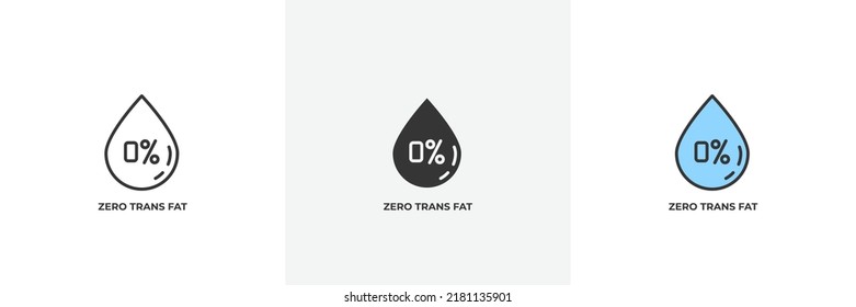 zero trans fat icon. Line, solid and filled outline colorful version, outline and filled vector sign. Idea Symbol, logo illustration. Vector graphics