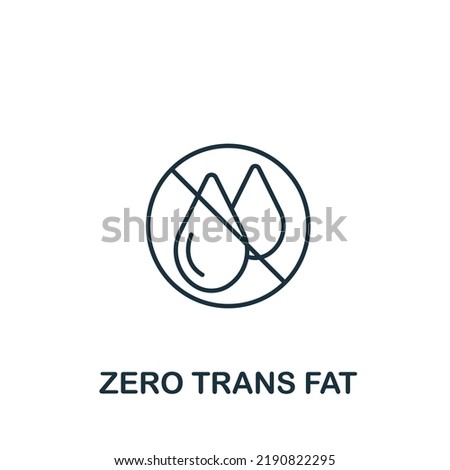 Zero Trans Fat icon. Line simple icon for templates, web design and infographics