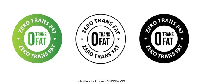 zero trans fat vector icon set, product package design elemets