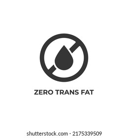 zero trans fat vector icon. filled flat sign for mobile concept and web design. Symbol, logo illustration. Vector graphics