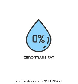zero trans fat vector icon. Colorful flat design vector illustration. Vector graphics