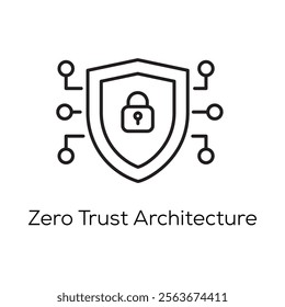 Zero Trust Architecture Icon – Shield with Network Security and Access Control