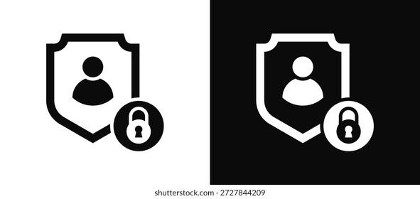 Ícone De Confiança Zero Definido Em Preto E Branco