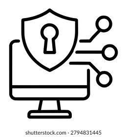 Zero Trust Network Access Ztna Line Icon representing zero trust network access ztna, suitable for cybersecurity concepts, business presentations, web interfaces, reports, and clean vector design projects