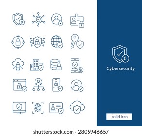Zero Trust Security Icon Set   Zero Trust Architecture, Identity Security, ZTA, Cybersecurity and Access Control Line Icons