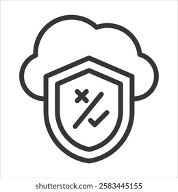 Zero Trust Security Outline Icon Vector Illustration