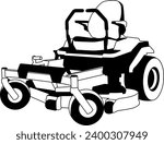 Zero Turn Lawn Mower Digital EPs Vector graphics File