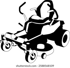 Zero turn lawn mower Digital EPs Vector graphics File