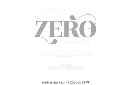 Zero tipografia beleza moda elegante minimalista serif italic fontes decorativo casamento vintage retro logos. Logotipo de fonte de luxo mínimo alfabeto. Ilustração vetorial