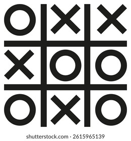 Zero and victory. Play tic-tac-toe. Game of tic-tac-toe. Board game X-O. EPS 10.