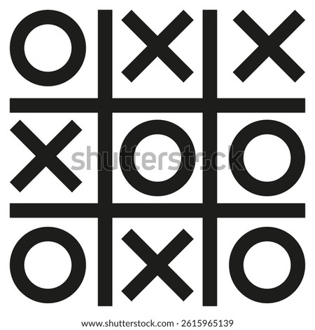 Zero and victory. Play tic-tac-toe. Game of tic-tac-toe. Board game X-O. EPS 10.