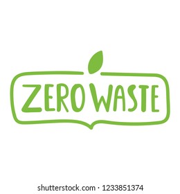 Zero waste. Badge vector lettering illustration on white background.	