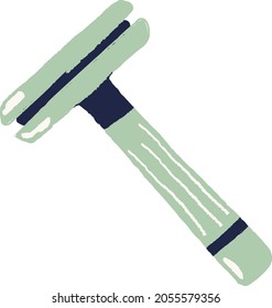 Zero waste bathroom accessories, items, toiletry. Natural vegan organic cosmetics. Eco friendly lifestyle products. Razor for shaving, replaceable blades. Vector flat illustration