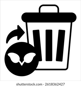 Ilustración vectorial de icono negro de cero residuos