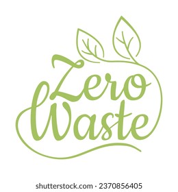 Zero waste calligraphic decorative badge - Cradle-to-Cradle reusable technology symbol with recycle symbol - isolated vector logo