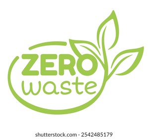 Zero waste calligraphic decorative badge - Cradle-to-Cradle reusable technology symbol with renewable symbol - isolated vector phrase in calligraphic style