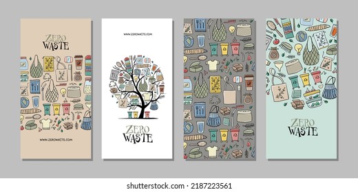 Zero waste. Concept art. Creative ideas for cards, banner, web, promotional materials. Corporate identity template. Vector illustration