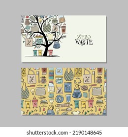 Cero desperdicio. Arte conceptual. Ideas creativas para tarjetas, banner, web, materiales promocionales. Plantilla de identidad corporativa. Ilustración del vector