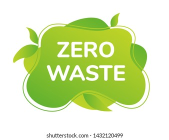 Zero waste concept with green liquid shapes.