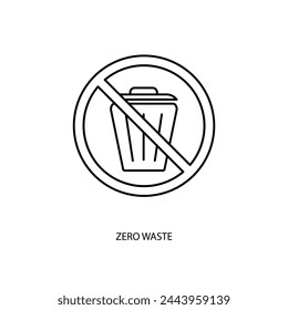 icono de línea de concepto de residuo cero. Ilustración de elemento simple. diseño de símbolo de esquema de concepto de cero residuos.