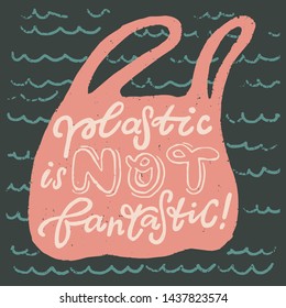 Zero waste concept slogan. Eco-friendly handwritten words for decoration of eco store, shop, blog. Colorful Vector image.