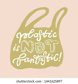 Zero waste concept slogan. Eco-friendly handwritten words for decoration of eco store, shop, blog. Colorful Vector image.