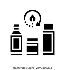 zero waste cosmetic packaging glyph icon vector. zero waste cosmetic packaging sign. isolated symbol illustration
