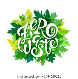 Zero Waste - cute hand drawn doodle lettering label art poster banner 