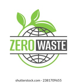 Banda decorativa de basura cero en forma de globo - Símbolo de tecnología reutilizable Cuna a Cuna con símbolo de reciclado - logotipo vectorial aislado