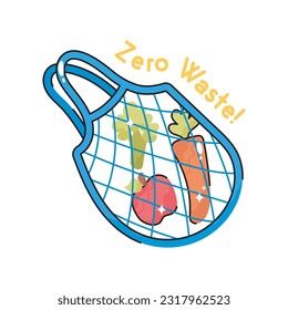 Esquema del vector del doodle de desechos cero Pegatina. archivo EPS 10