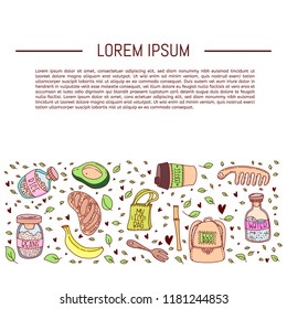 Zero waste. Eco lifestyle, vector design.