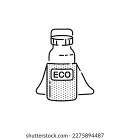 Zero waste ecology glass water bottle icon.