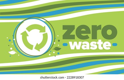 Basura cero. Afiche de ecología. Rechazar y reducir. Para reutilizar y reciclar. Enero verde para el medio ambiente. Estilo de vida ecológico. Salvemos el planeta. No hay plástico, solo bolsa ecológica. Ilustración del vector