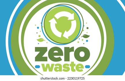 Basura cero. Afiche de ecología. Rechazar y reducir. Para reutilizar y reciclar. Enero verde para el medio ambiente. Estilo de vida ecológico. Salvemos el planeta. No hay plástico, solo bolsa ecológica. Ilustración del vector