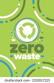 Basura cero. Afiche de ecología. Rechazar y reducir. Para reutilizar y reciclar. Enero verde para el medio ambiente. Estilo de vida ecológico. Salvemos el planeta. No hay plástico, solo bolsa ecológica. Ilustración del vector