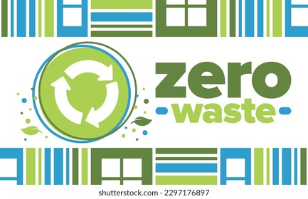 Basura cero. Afiche de ecología. Rechazar y reducir. Para reutilizar y reciclar. Enero verde para el medio ambiente. Estilo de vida ecológico. Salvemos el planeta. No hay plástico, solo bolsa ecológica. Ilustración del vector
