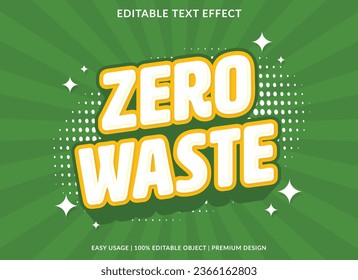 zero waste editable text effect template use for business logo and brand