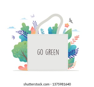 Zero Waste, environmental, go green concept design. Vector illustration