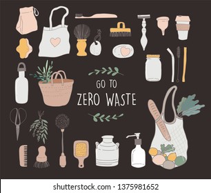 Zero Waste, environmental, go green concept design. Vector illustration