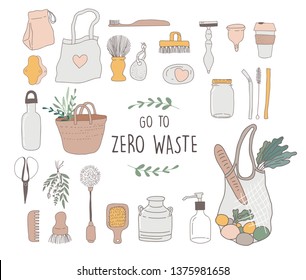 Zero Waste, environmental, go green concept design. Vector illustration