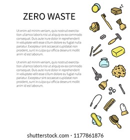 Zero waste flyer. Hand drawn vector illustration.