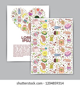 Zero waste flyer. Hand drawn vector illustration. Event poster, banner and card. Vector art.